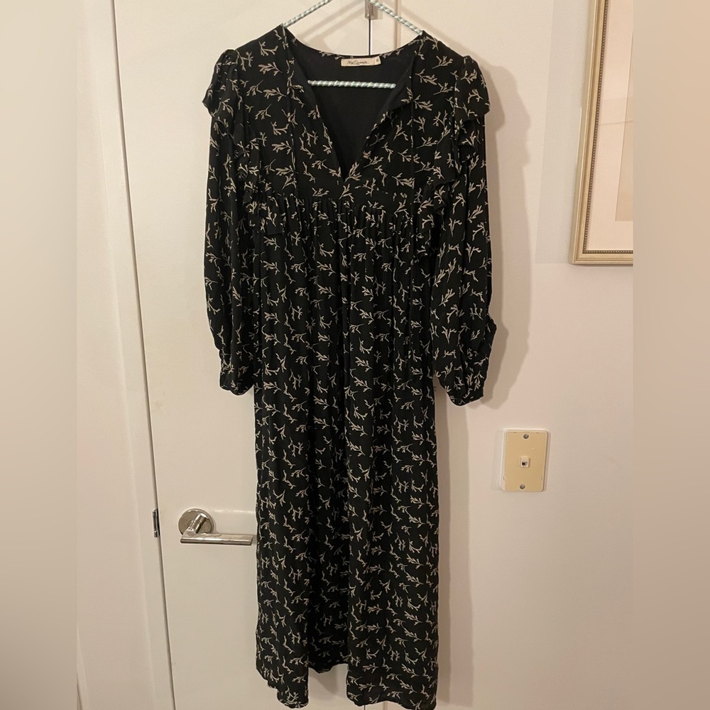 mes demoiselles black silk midi dress 38